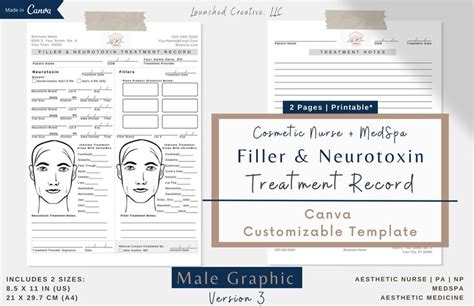 Dermal Filler Neurotoxin Male Treatment Record Form Template