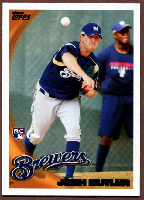 2010 Topps 163 Josh Butler RC Baseball Card Milwaukee Brewers