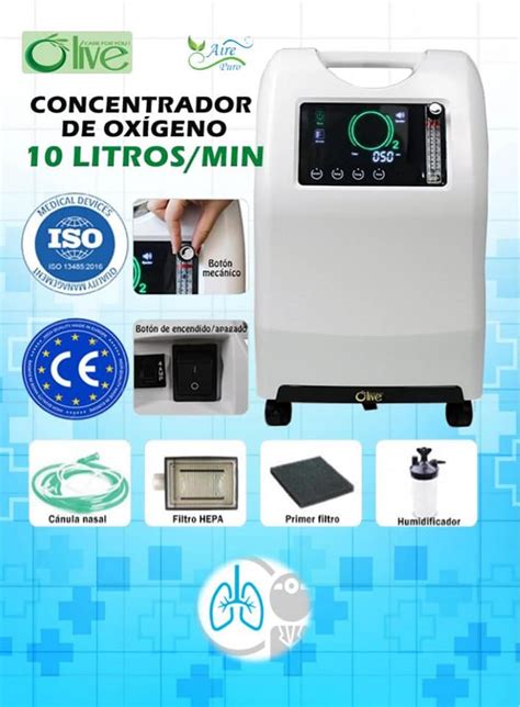 Concentrador De Oxigeno Doble Flujo Nebulizador Litros Por Minuto