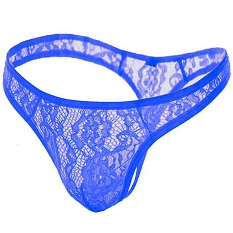 Pure Erotic Lingerie Low Waist Sexy Men S Lace Panties Transparent Soft Comfortable Thong