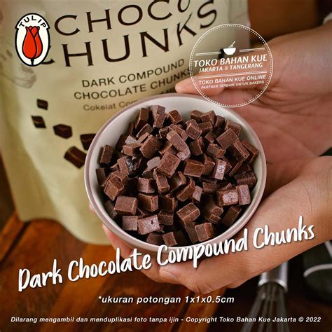 Jual Tulip Dark Chocolate Choco Chunks Gr Coklat Compound Cokelat