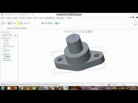 Creo Tutorial For Beginners Pipe Joint Extrude Hole And Line