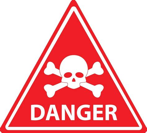 Red Danger Skull Crossbones Warning On White Background Danger Warning