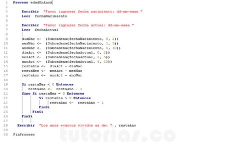 Sentencia Si Sino Pseint Hallar La Edad En A Os Tutorias Co