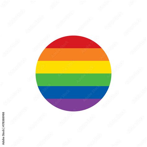 Round Gay Pride Frame Icon Lgbt Concept Vector Illustration Stock