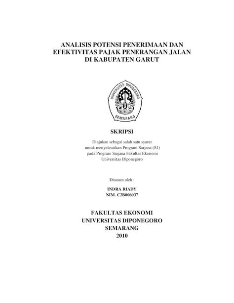 Pdf Analisis Potensi Penerimaan Dan Eprints Undip Ac Id