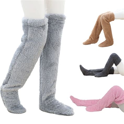 Chaussettes Chaudes Et Moelleuses Pour Femmes Chaussettes Sur Le Genou