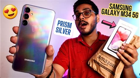 Samsung Galaxy M34 5G 6 128 GB Prism Silver Unboxing And Full