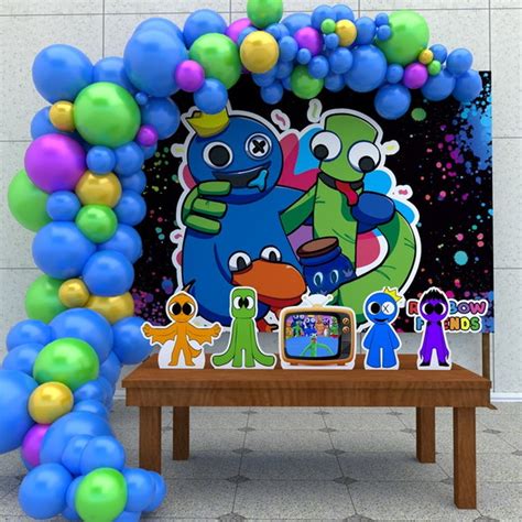 Kit Ouro Painel Display Fita Rainbow Friends Babao Azul Elo