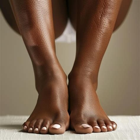 Portrait Of An African American Womans Feet With Fresh Pedicure