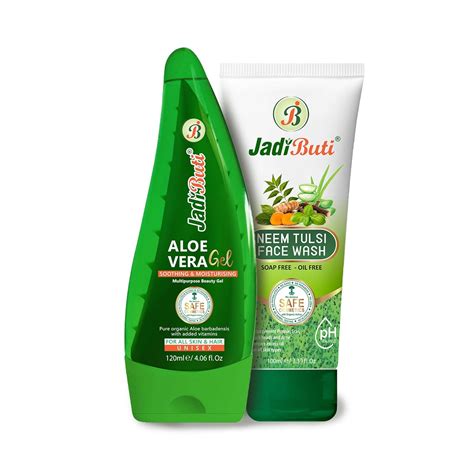 Jadi Buti Aloe Vera Gel And Neen Tulsi Face Wash Pure Organic Aloe