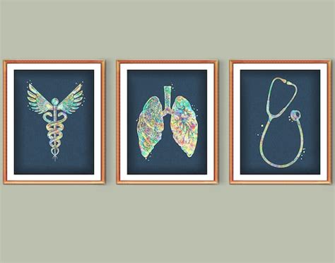 3 Nursing Art Medical Artwork Nurse T Caduceus Art Etsy