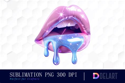 Dripping Lips Clipart Png Bundle Graphic By Delartcreation Creative