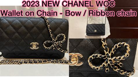 Unboxing2023 New Chanel Woc Wallet On Chain With Bow Ribbon Chain