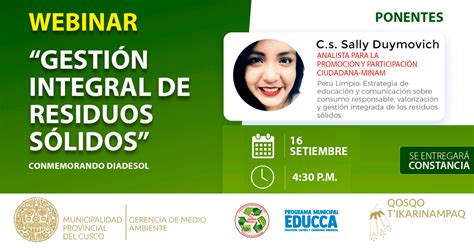 Webinar Gratuito Gestión Integral De Residuos Sólidos