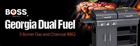 Boss Grill Georgia Dual Fuel 3 Burner Gas And Charcoal Bbq Grill Black Iqendfbbq Appliances