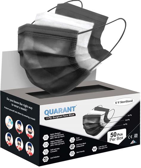 Buy Suchi Ply Black Disposable Surgical Face Mask Pack Of Online