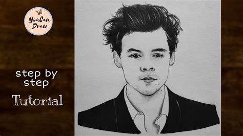 How To Draw Harry Styles Step By Step Tutorial Face Drawing Of A Boy For Beginners