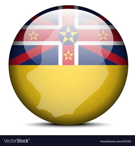 Map On Flag Button Of Niue Royalty Free Vector Image