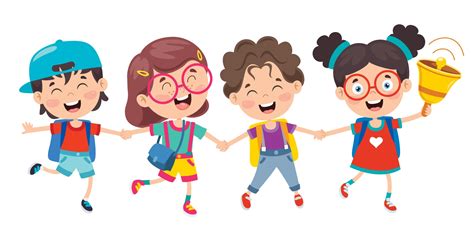 niños felices de la escuela de dibujos animados lindo 2538742 Vector en