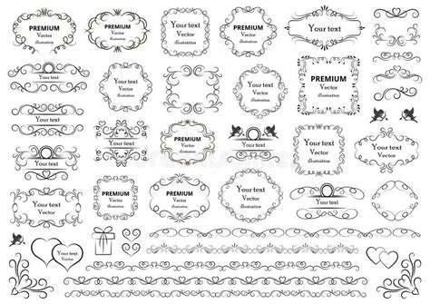 Design Elements Set Scrolls And Swirls Vector Collection Of Drawn