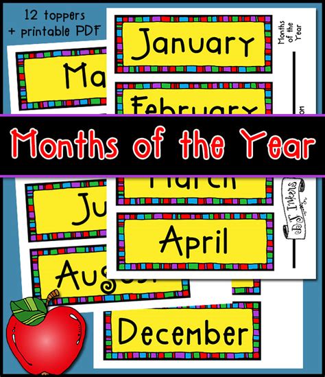 Printable Months Of The Year For Bulletin Board