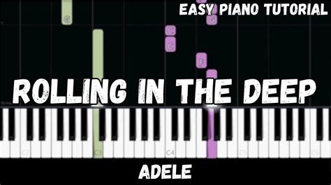 Adele Rolling In The Deep Easy Piano Tutorial Youtube Music