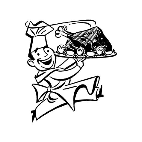 Chef Cartoon Retro Line Art Free Stock Photo Public Domain Pictures