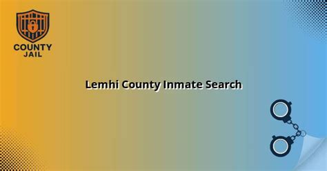 Lemhi County Inmate Search