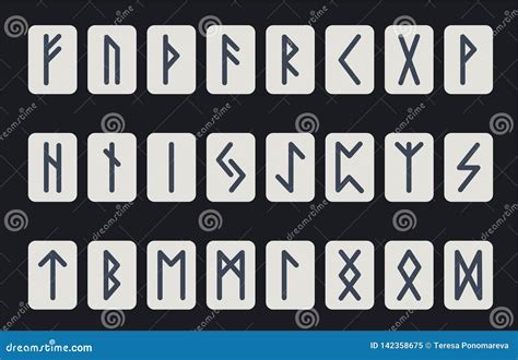 Set Of Ancient Norse Runes Runic Alphabet Futhark Ancient Occult