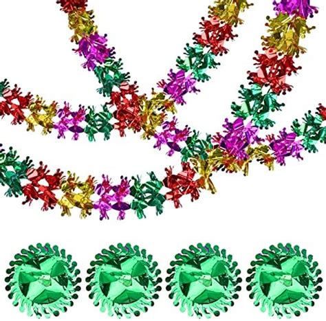 DERAYEE 2 Pack Christmas Hanging Decorations 9Ft Foil Garland Festive