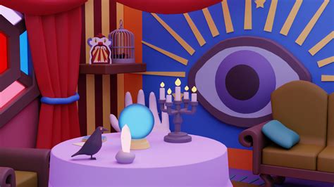 Low Poly Cartoon Fortune Teller’s Room | CGTrader