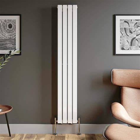 DuraTherm 1800 X 300mm White Vertical Designer Radiator Single Column