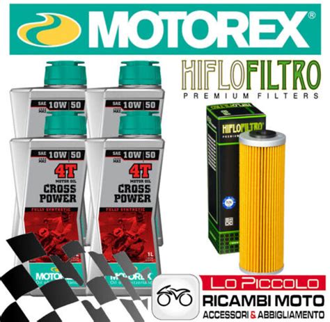 TAGLIANDO 4LT OLIO MOTOREX CROSS POWER 10W50 FILTRO KTM LC8 SM R 950