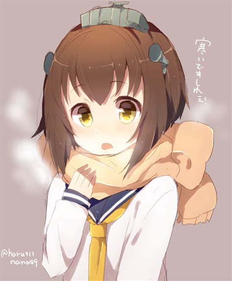 Safebooru 1girl Brown Eyes Brown Hair Hair Ornament Harusawa Kantai