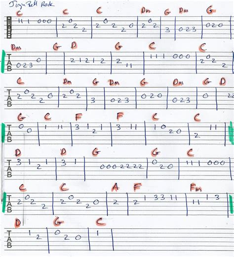 Jingle Bell Rock Guitar Tab In C