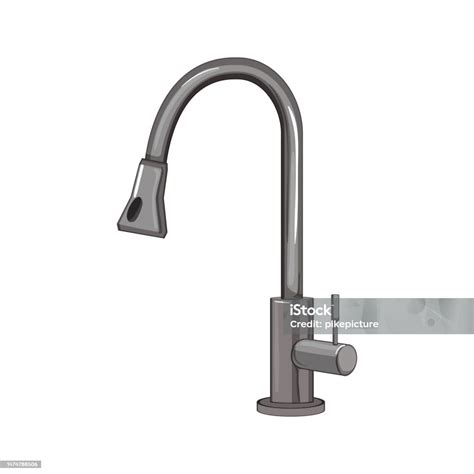 Sink Kitchen Faucet Cartoon Vector Illustration Stock Illustration