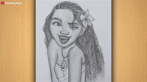 How To Draw Moana Step By Step Pencil Sketch Bir Kız Nasıl çizilir Youtube