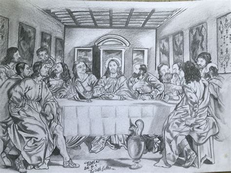 The Last Supper Drawing at PaintingValley.com | Explore collection of ...