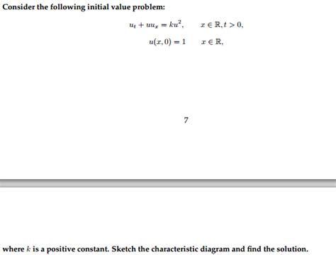 Solved Consider The Following Initial Value Problem Ut Chegg