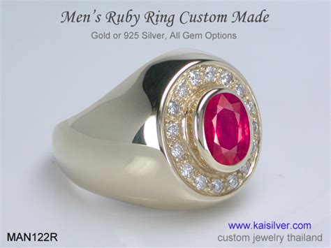 Mens Ruby Ring Custom Ruby Diamond Ring For Men From Kaisilver