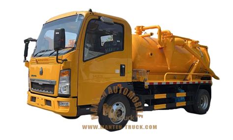 High Quality HOWO 4X2 116HP Sewage Suction Truck 5000liters 5cbm 5m3