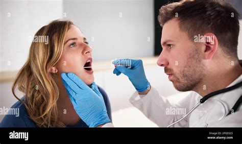 Mouth Swab DNA Test For Disease Saliva Check Stock Photo Alamy