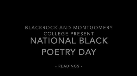 National Black Poetry Day Youtube