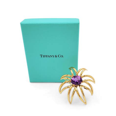 Tiffany And Co Fireworks Yellow Gold And Amethyst Brooch At Stdibs