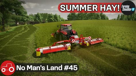 Mowing Grass For Hay Harvesting Oats Sorghum Baling Straw No Man