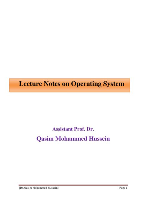 PDF Introduction To Operating System