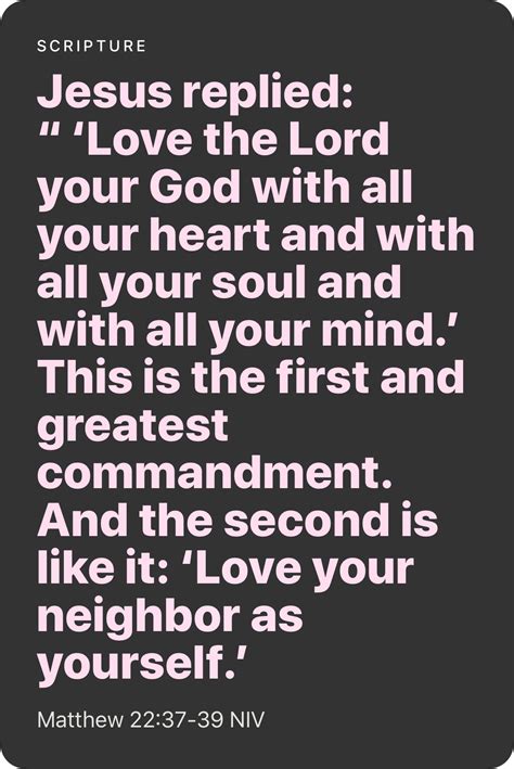 Matthew‬ ‭2237 39‬ ‭niv‬‬ Greatest Commandment Love The Lord