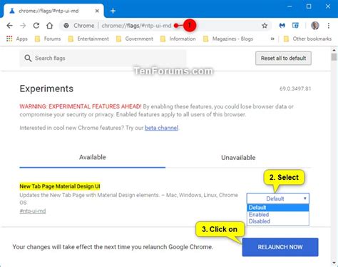 Enable Or Disable New Tab Page Material Design Ui In Google Chrome