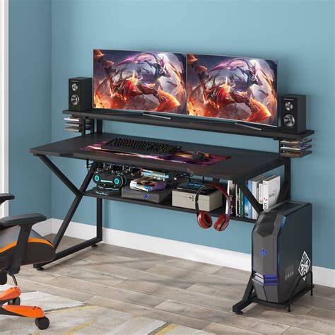 Gaming Desk, 47 inch, with Monitor Stand, Tribesigns – zenzeon.com